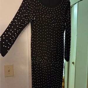 Black Studded Long Sleeve Bodycon Dress